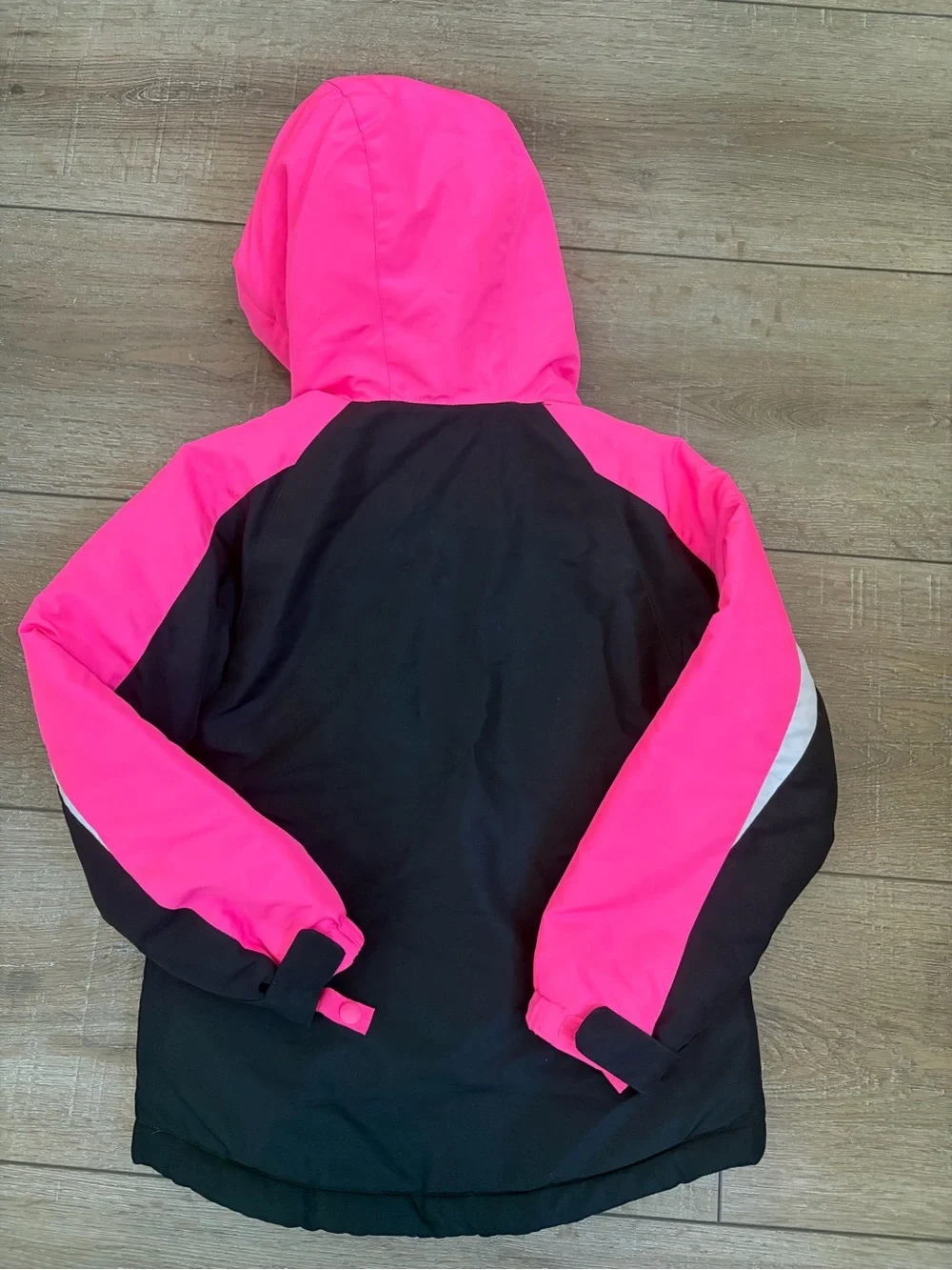 1989 Place Girls Pink Black Hooded Winter Jacket Size 5/6